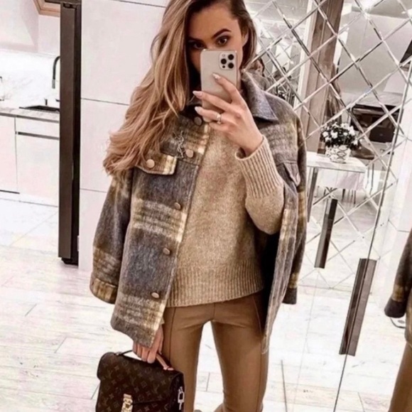 NWT ZARA Blogger Fav. Plaid Overshirt - Picture 4 of 4